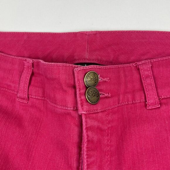 Style & Co. Dark Pink Denim Capri Pants Sz 8 Cotton Blend Stretch Studded Pocket - Picture 4 of 7